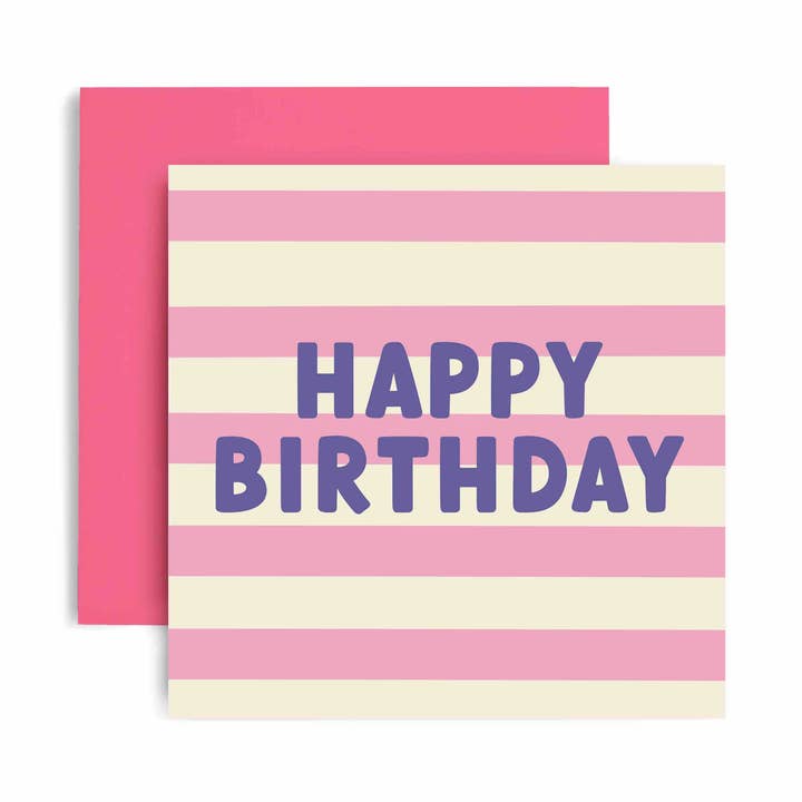 Striped Happy Birthday Card for Her for wholesale by Huxters