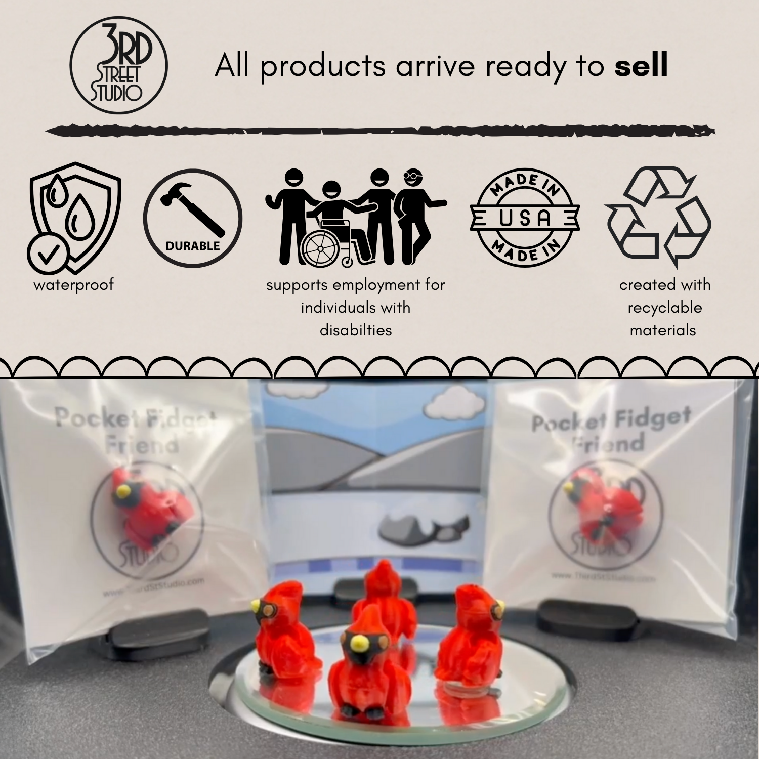 Third St. Studio - Wholesale Fidget Toy - Kids - Cardinal0