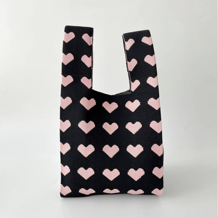 DrifWoo - Wholesale Tote bag – Women's - Heart Knit Tote Bag - Stylish Gift Bag Easter Tote Gifts3
