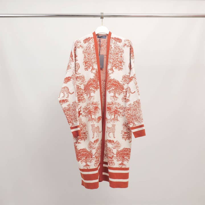 Cecile Wang - Wholesale Outerwear - Maternity - Jungle print long open cardigan MSJ769161