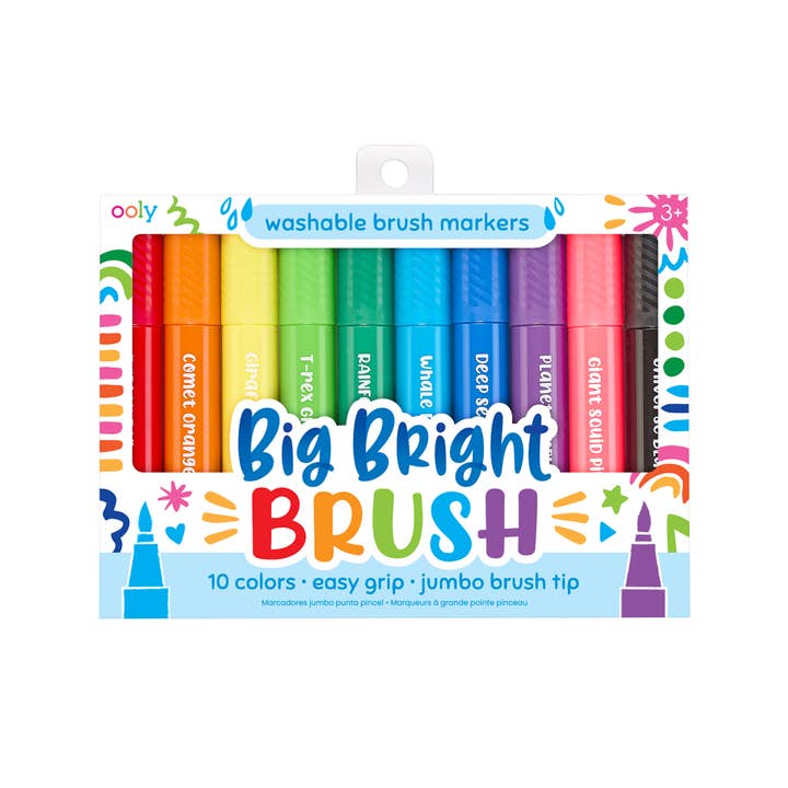 OOLY - Wholesale Markers - Kids & Baby - Big Bright Brush Markers - set of 10