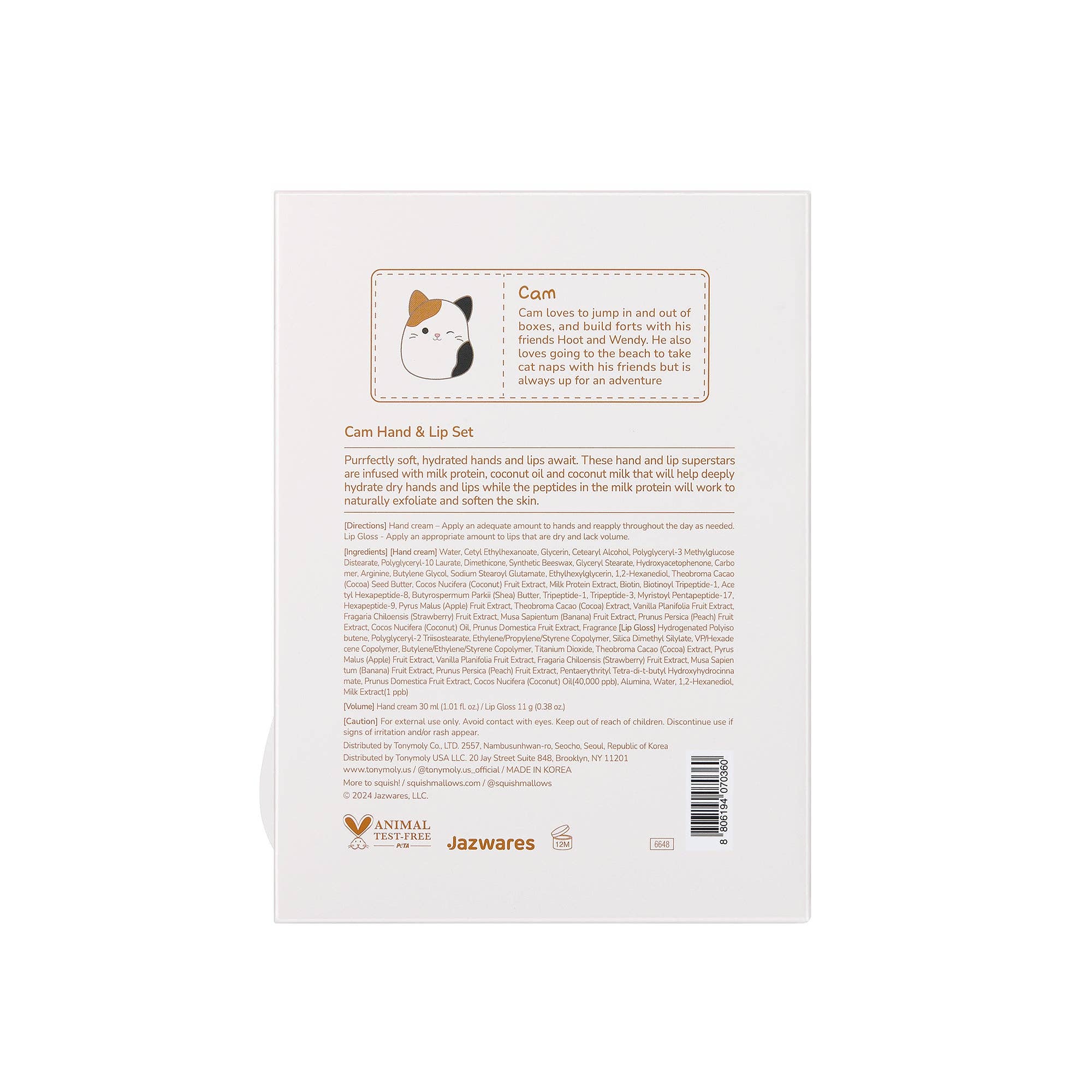 TONYMOLY - Wholesale Hand Cream/Lotion - Squishmallows x TONYMOLY Hand & Lip Set7