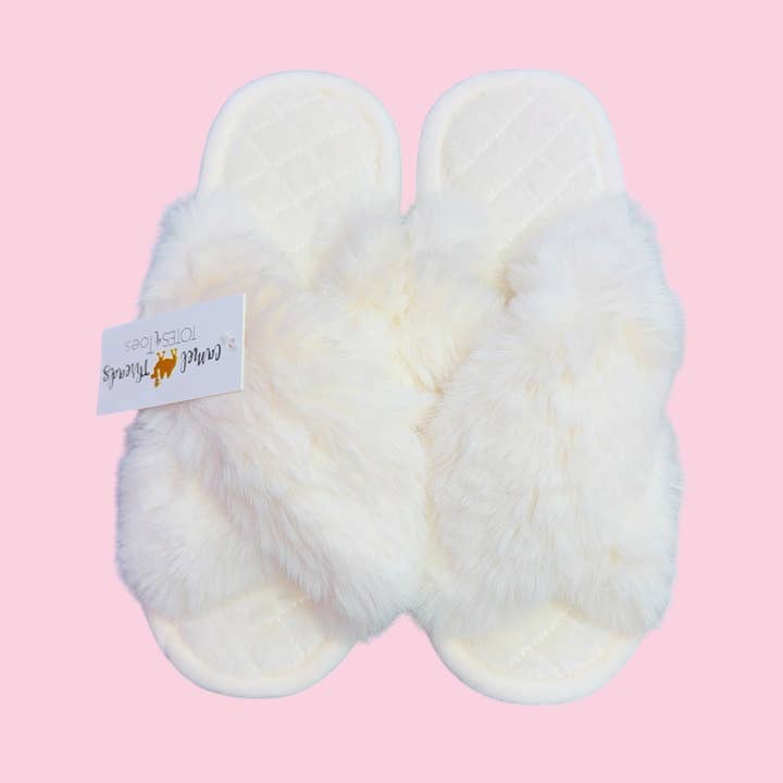 White Fuzzy Cozy Toes - Adult for wholesale by Camel Threads