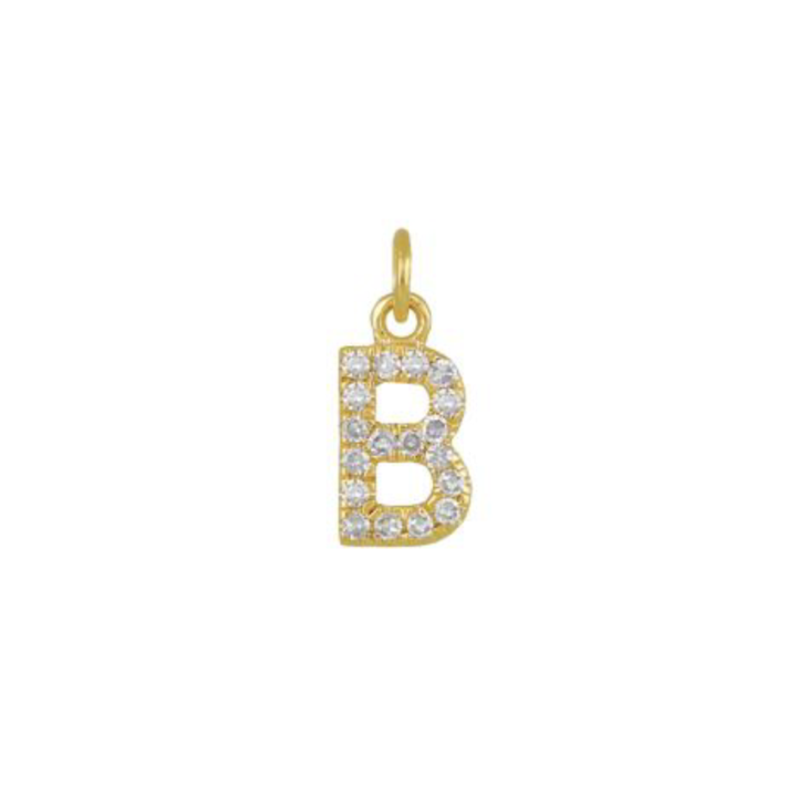 Ashley Schenkein Jewelry Design - Wholesale Pendant/Charm Necklace - Diamond Initial Charm 14K Yellow Gold Necklace4