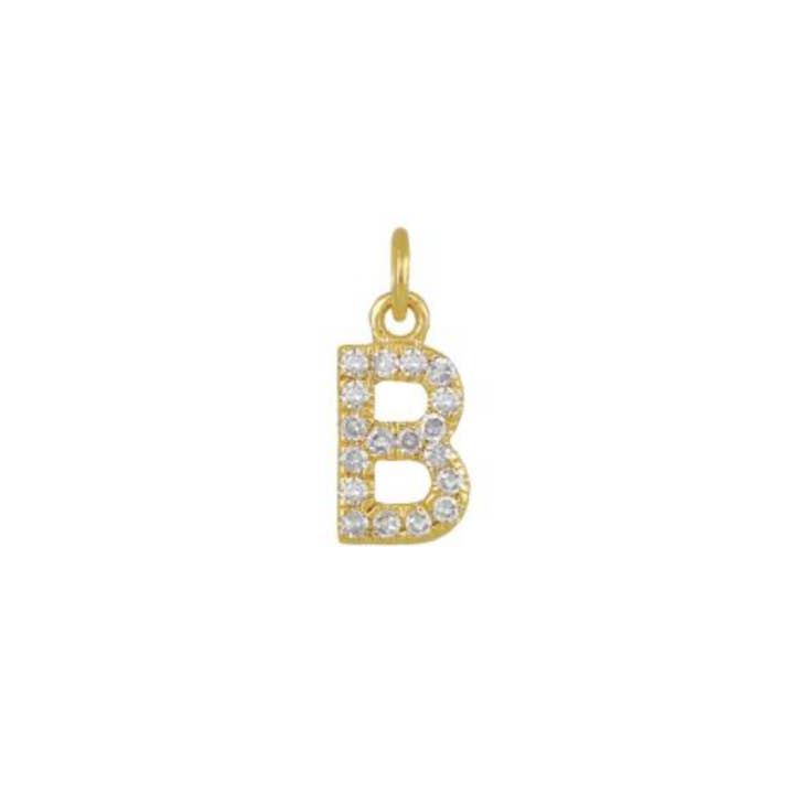 Ashley Schenkein Jewelry Design - Wholesale Pendant/Charm Necklace - Diamond Initial Charm 14K Yellow Gold Necklace4