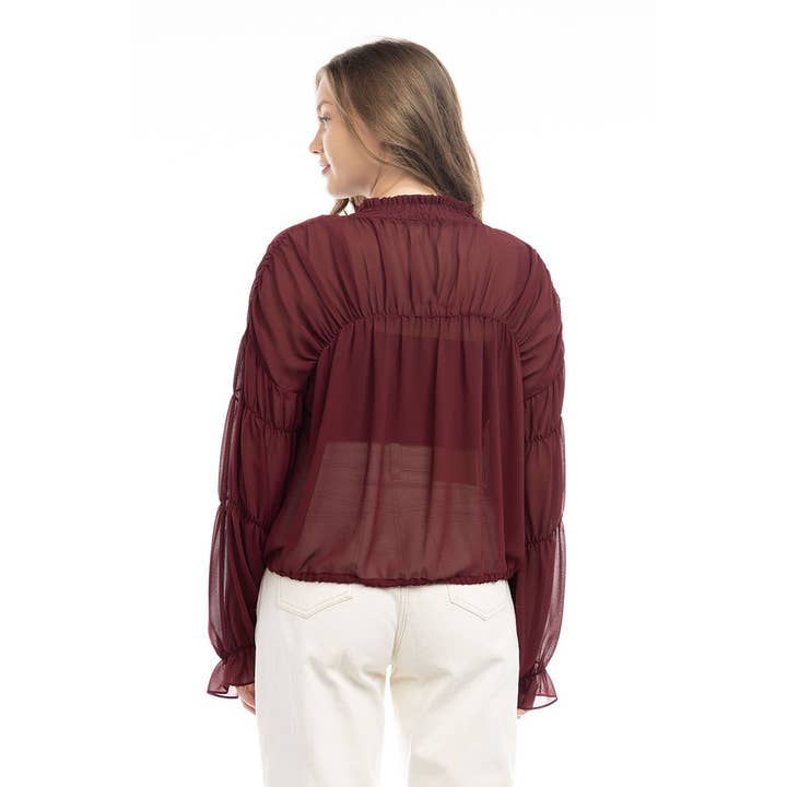 Naked Zebra Rack - Wholesale Blouse - Women's - Shirred Peasant Blouse5