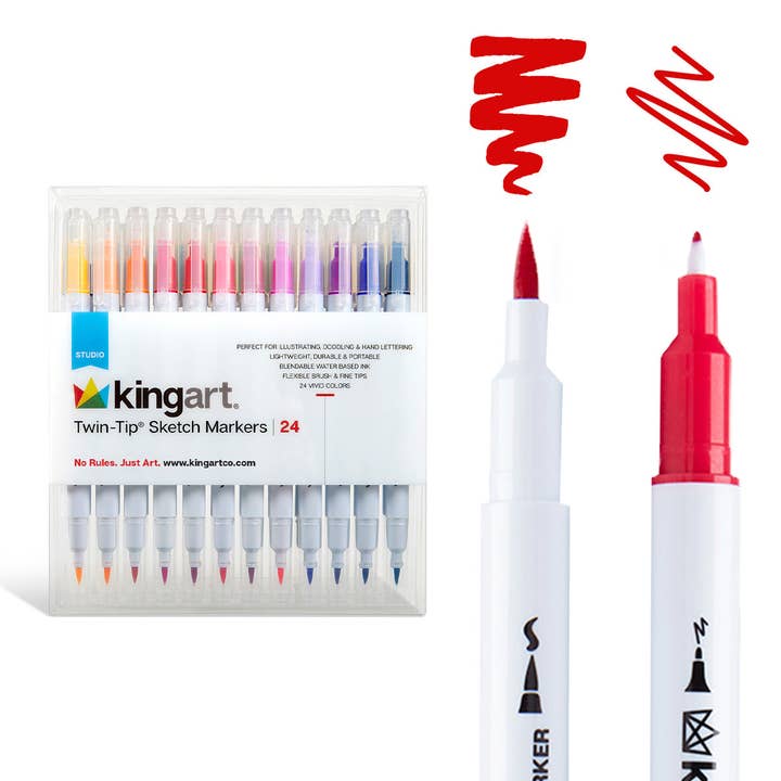 Twin-Tip™ Sketch Pens 24 Colors for wholesale by KINGART