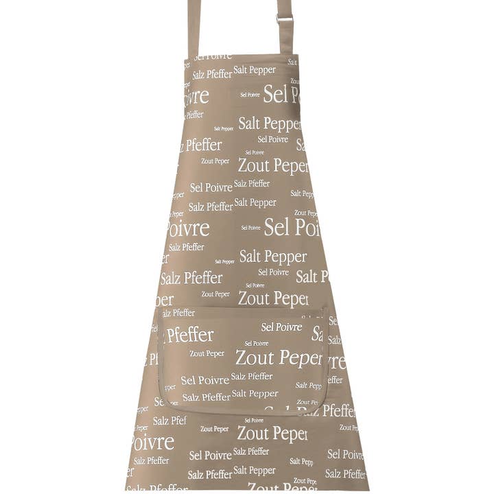 80X85 String Salt & Pepper Cooking Apron for wholesale by Maison Vivaraise & La Cerise sur le Gâteau