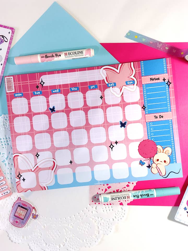 Månedlig Planner Notepad for engroshandel hos BunnieBuns Studios