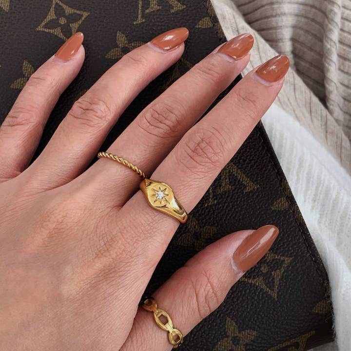 Stjärna Signet Ring för wholesale av sapere