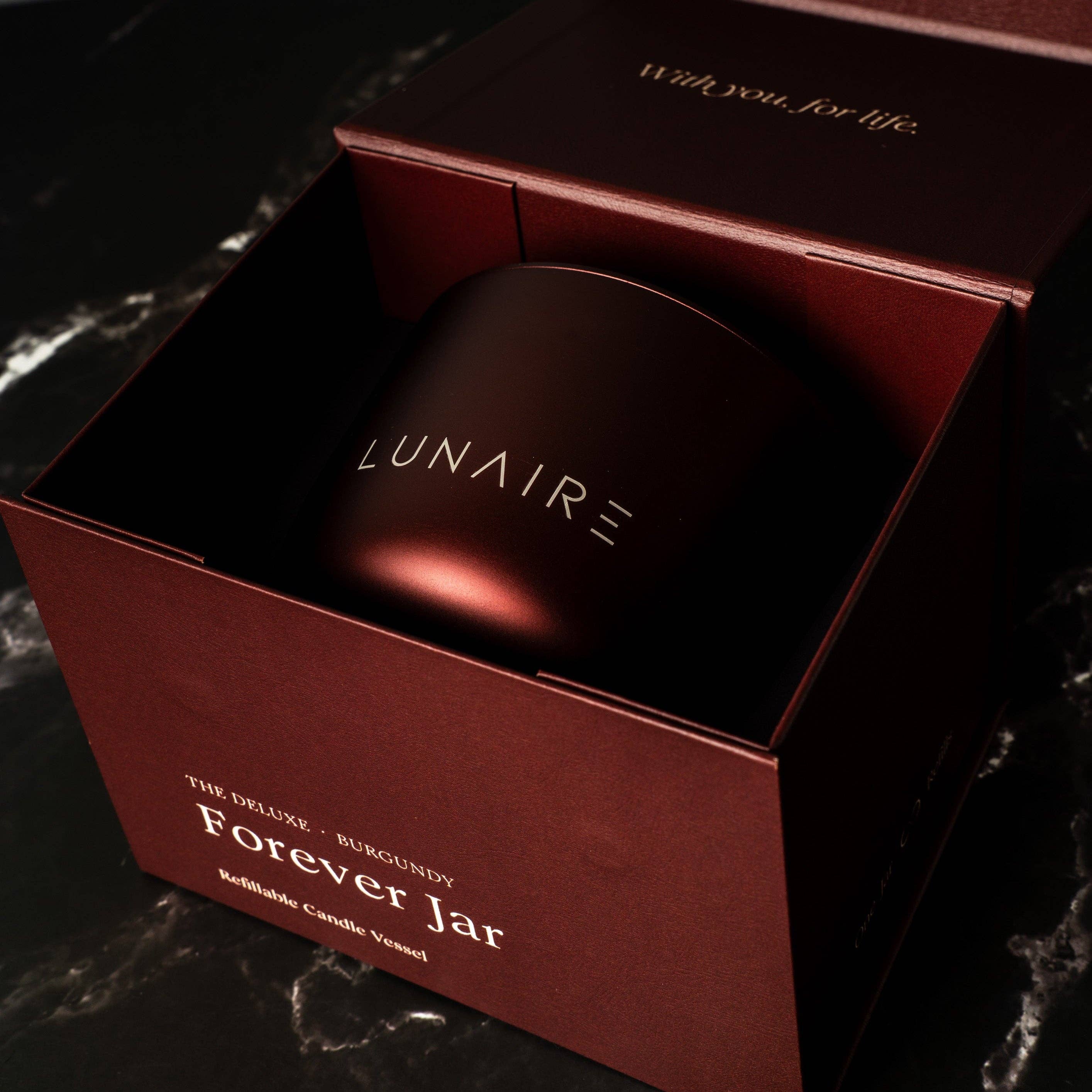 Lunaire - Wholesale Jar/Filled Candle - Forever Jar Burgundy | Aluminium Forever Candle11