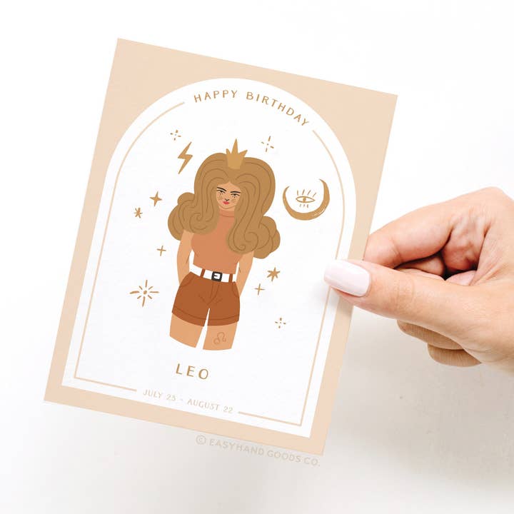 Easyhand Goods – formerly Onderkast - Venta al por mayor Tarjetas de cumpleaños - Tarjeta de felicitación de cumpleaños para el signo Leo2