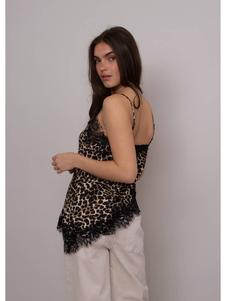 RD Style - Wholesale Camisole - Women's - REILA ASYMMETRIC CAMI W/ LACE TRIM- 57W451S15