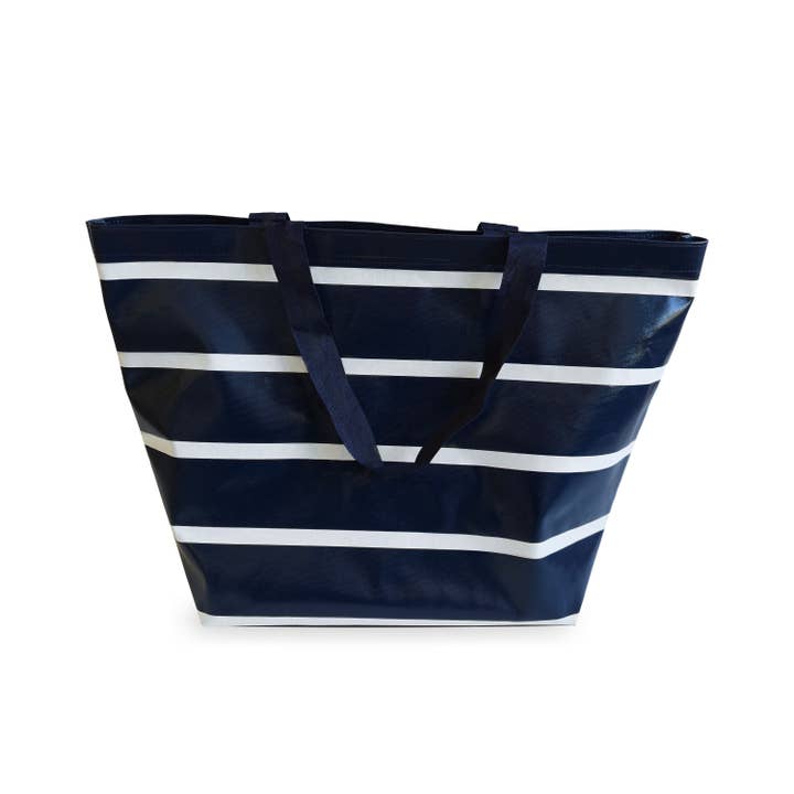 Oversized Tote - Navy/White Stripe for wholesale by Toss Designs