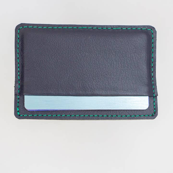 Twin Engine Coffee - Vente Porte-cartes – unisexe - Porte-cartes en cuir - Deep Ocean - Artisan Fair Trade