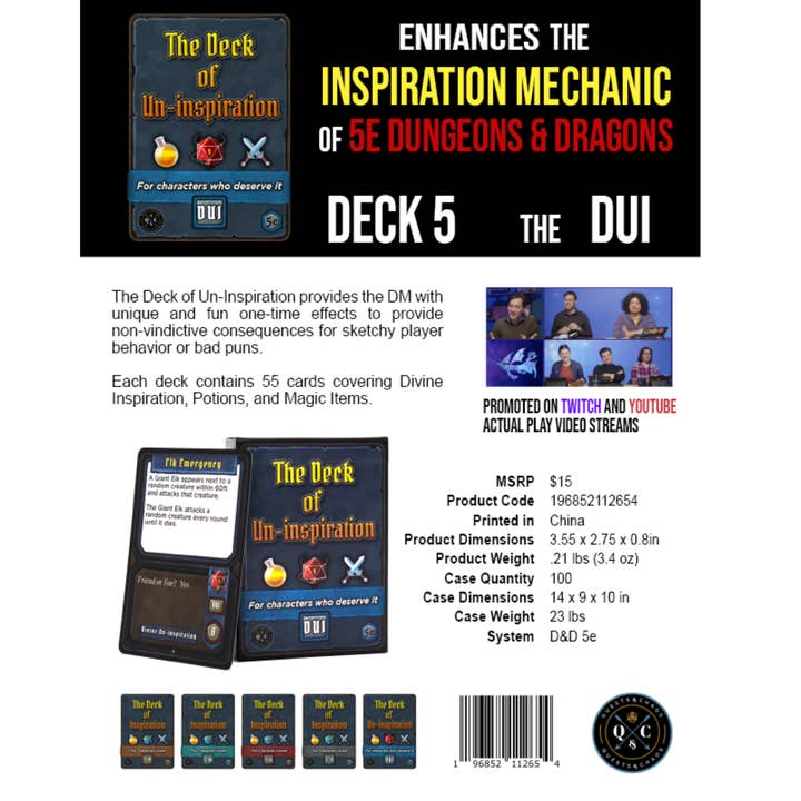 QMDirect - Wholesale Board Game - Deck of Un-Inspiration3