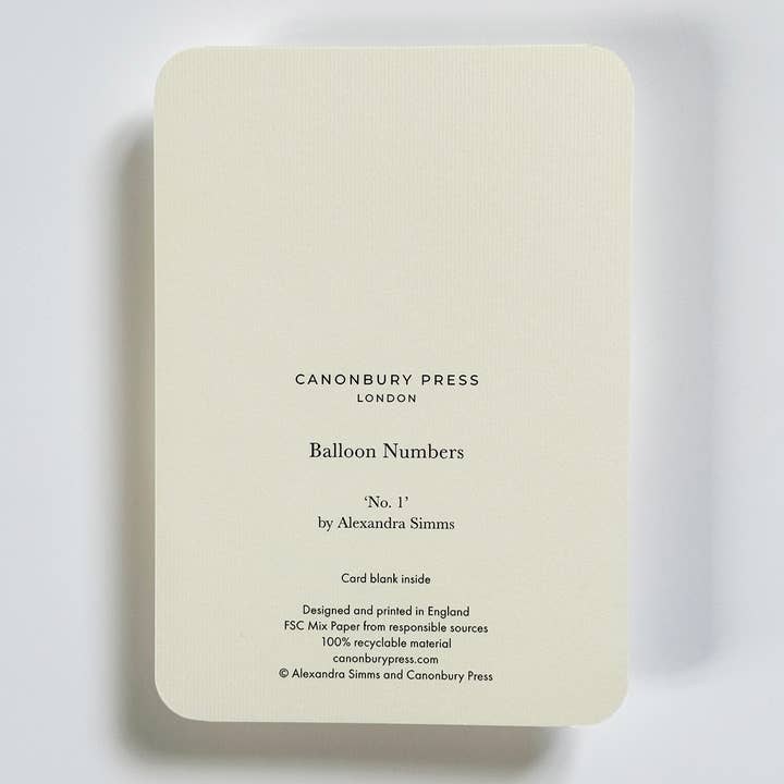 Canonbury Press - Venta al por mayor Tarjetas de cumpleaños - Tarjeta de Felicitación con Globo de Cumpleaños Nº 1 | Tarjetas de Edad3