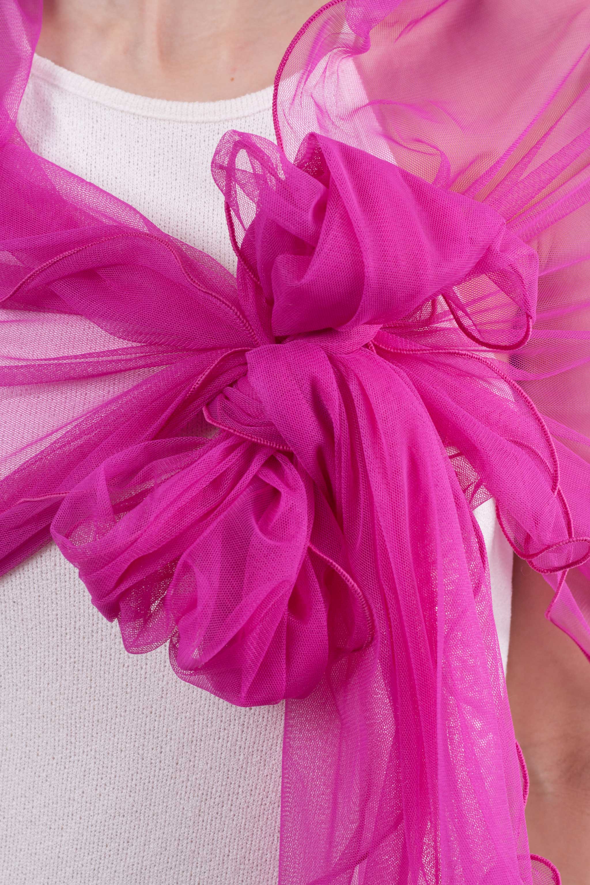 MR Complements - Vente Écharpe – femme - Châle en tulle grande taille aux bords ondulés46