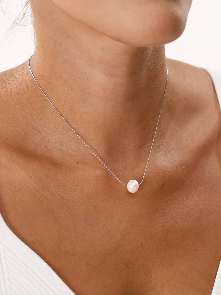 Victoria Moda - Wholesale Pendant/Charm Necklace - Stainless Steel Necklace with a Pearl1
