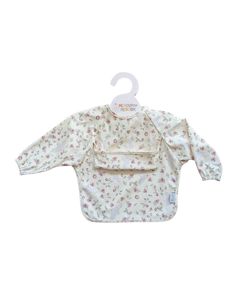 Long sleeves Bib - Flowers and birds - Menoum Menoum for wholesale by Shine on me Distribution