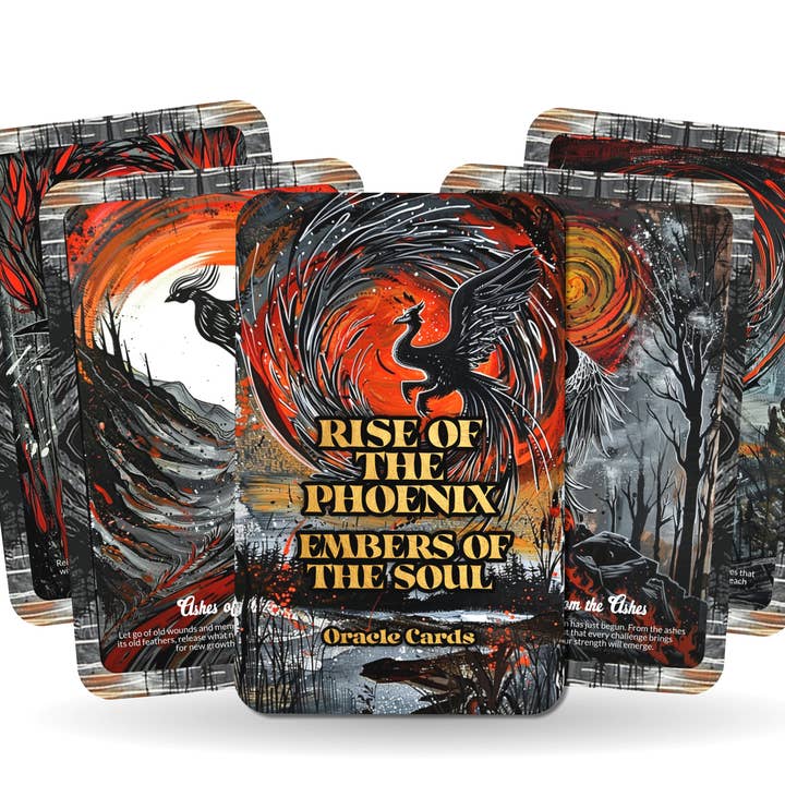 Rise of the Phoenix Oracle – Embers of the Soul - 22 Oracle Cards - Rebirth Through Fire and Renewal for wholesale by Ibiza Tarot USA