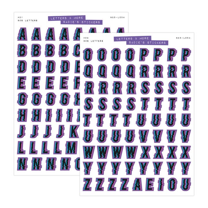 80s Letter Set • Letters & More Sticker Set for wholesale by Sadie's Stickers