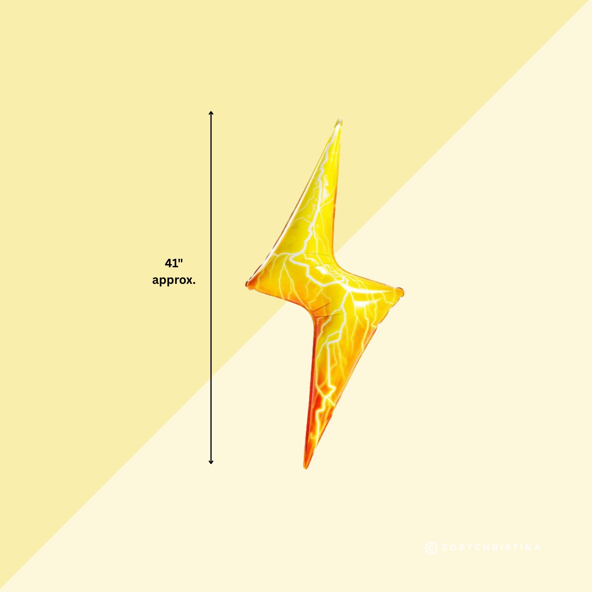 Zoey Christina – wholesale Balloon – Lightning Bolt Foil Balloon – Yellow & Electric Lightning1