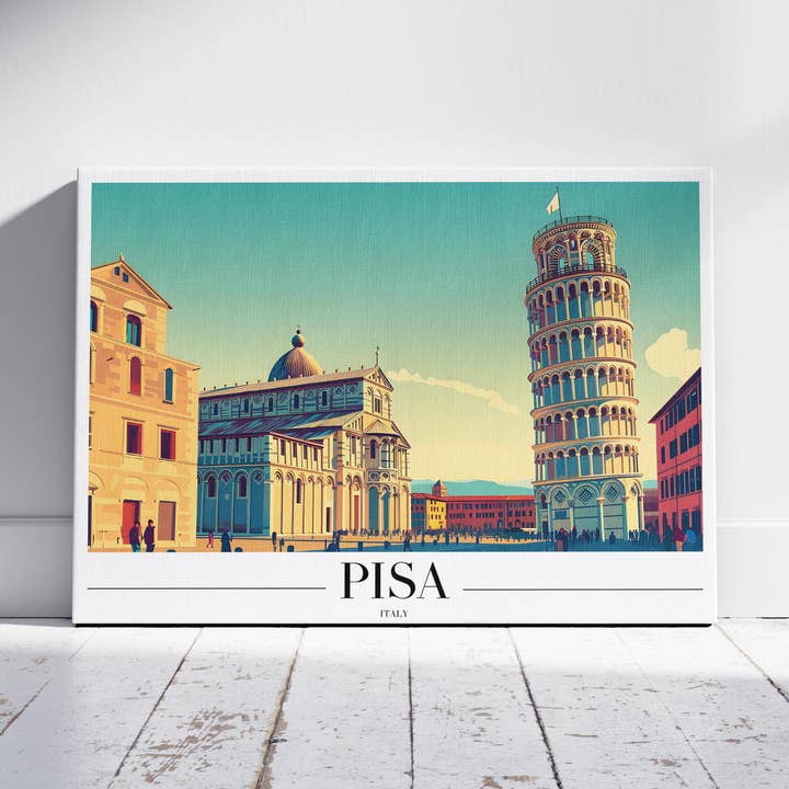 Scène emblématique de la cathédrale de Pise - Impression sur toile encadrée pour la vente par House Prints