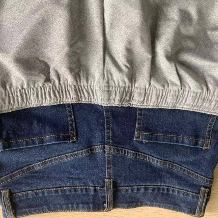 CINZA CALÇAS SOLTAS DE GANGA PATCHWORK DE CINTURA ALTA para venda a revendedores na Faire2