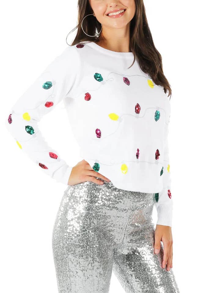 Paillettenlichter Pullover - Niedlicher Damen-Weihnachtspullover für Partys für den Großhandel von Tipsy Elves