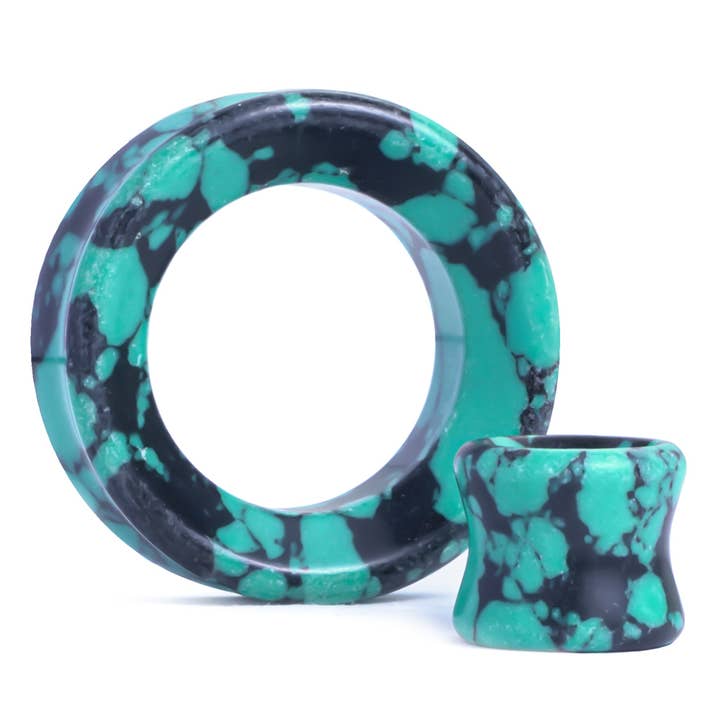 Black & Teal Turquoise Tunnel / Plug / Gauge for wholesale by Custom Plugs