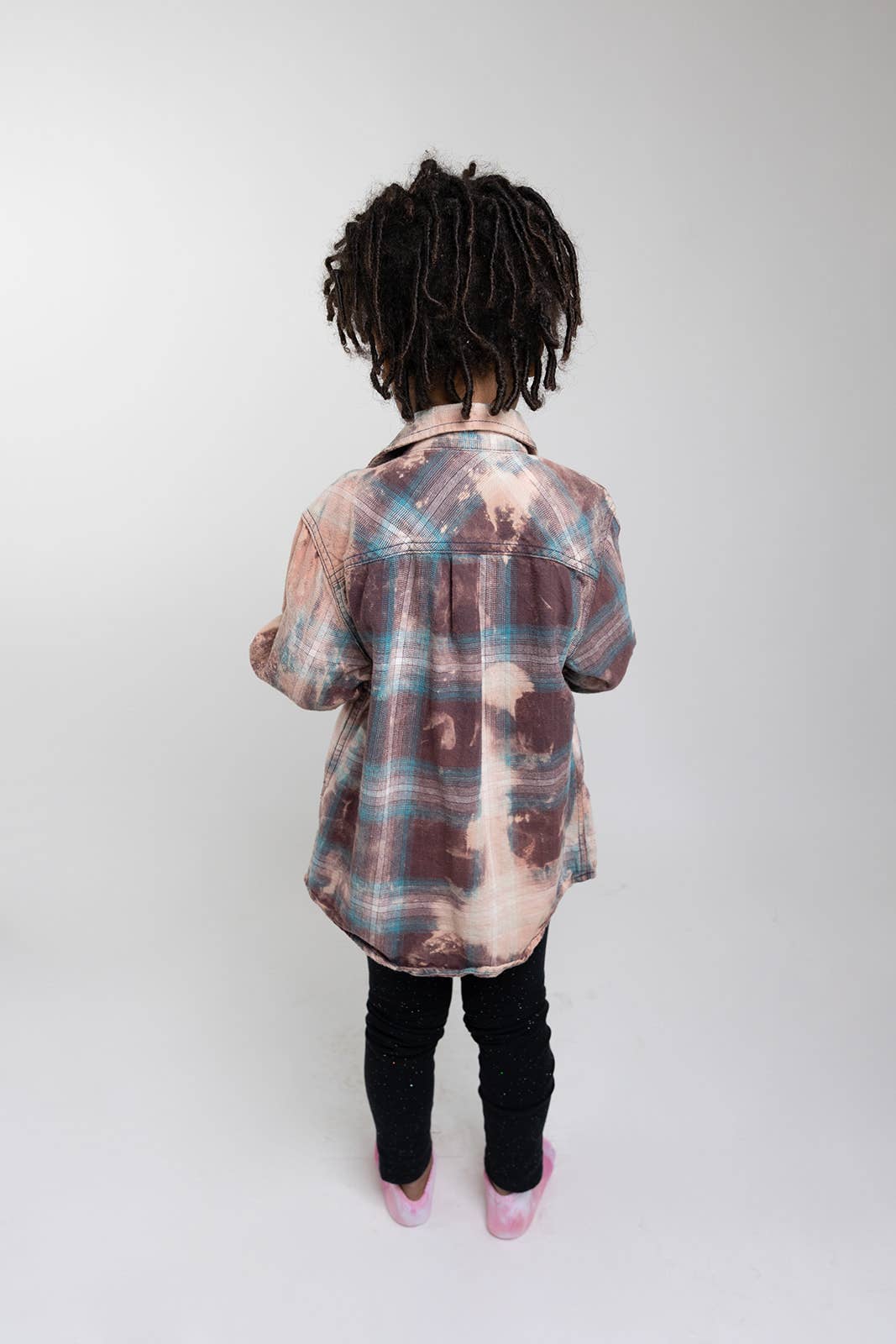 To Tie-Dye for Clothing - Wholesale Button Down Shirt - Kids - Child Bleach Dye Flannel Shirt0