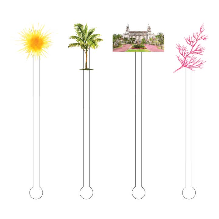 SUMMERTIME AT THE BREAKERS, FL ACRYLIC STIR STICKS COMBO for wholesale by XO ACRYLICS | ACRYLIC STICKS