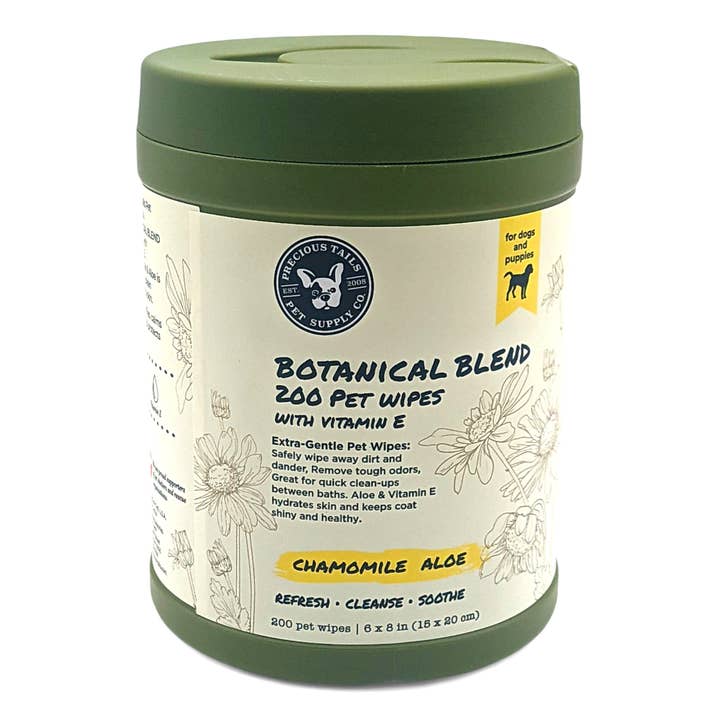200ct Chamomile Aloe Pet Wipes Canister – Dogs grooming wipe for wholesale by Crover