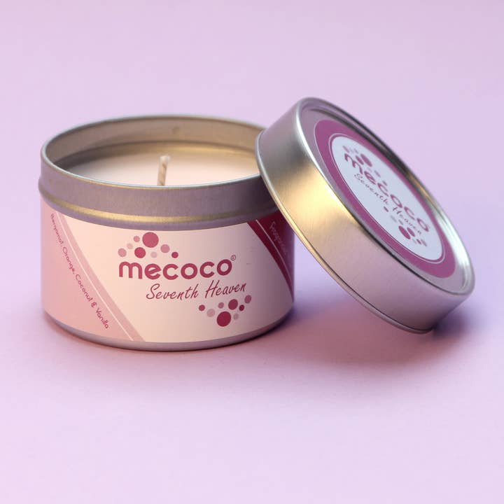 Seventh Heaven / Orange, Coconut, Bergamot & Vanilla, Pink Scented Soy Wax Candles for wholesale by Mecoco Ltd