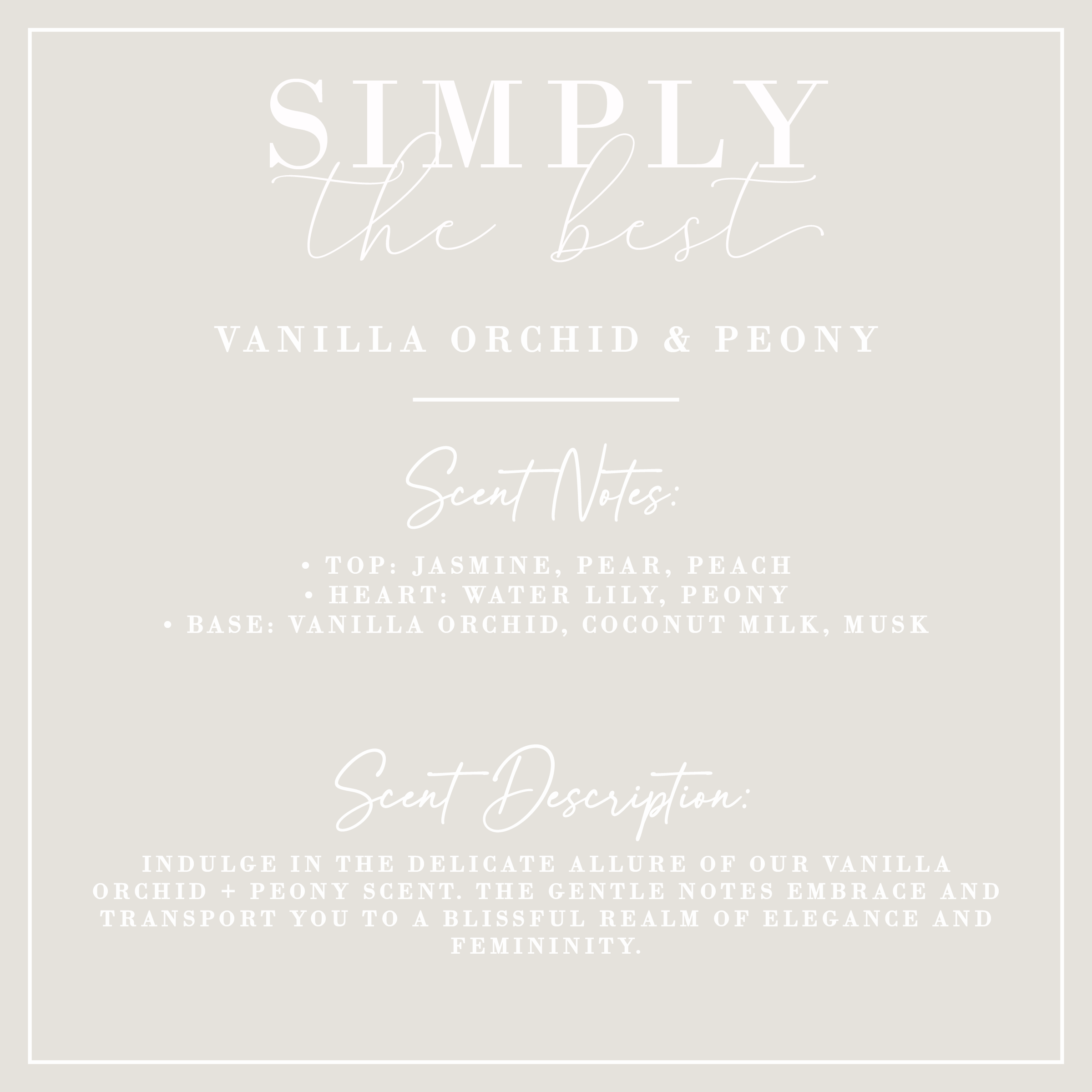 Porter Lane Home – wholesale Burkljus – SIMPLY THE BEST | Vaniljorkidé + Pionljus | Signatur1