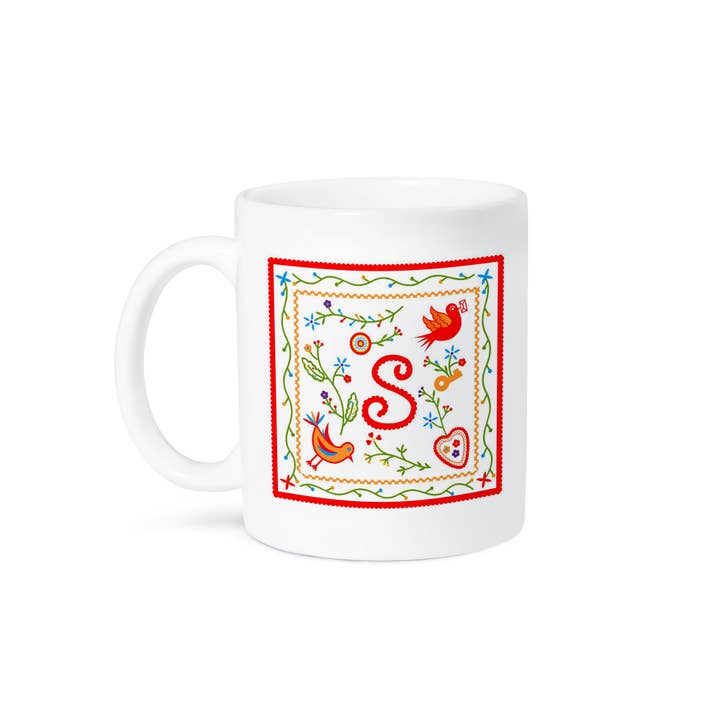 3dRose - Wholesale Coffee mug - 3dRose, Letter S Monogram inpired Love Handkerchiefs from Portugal, Mug8