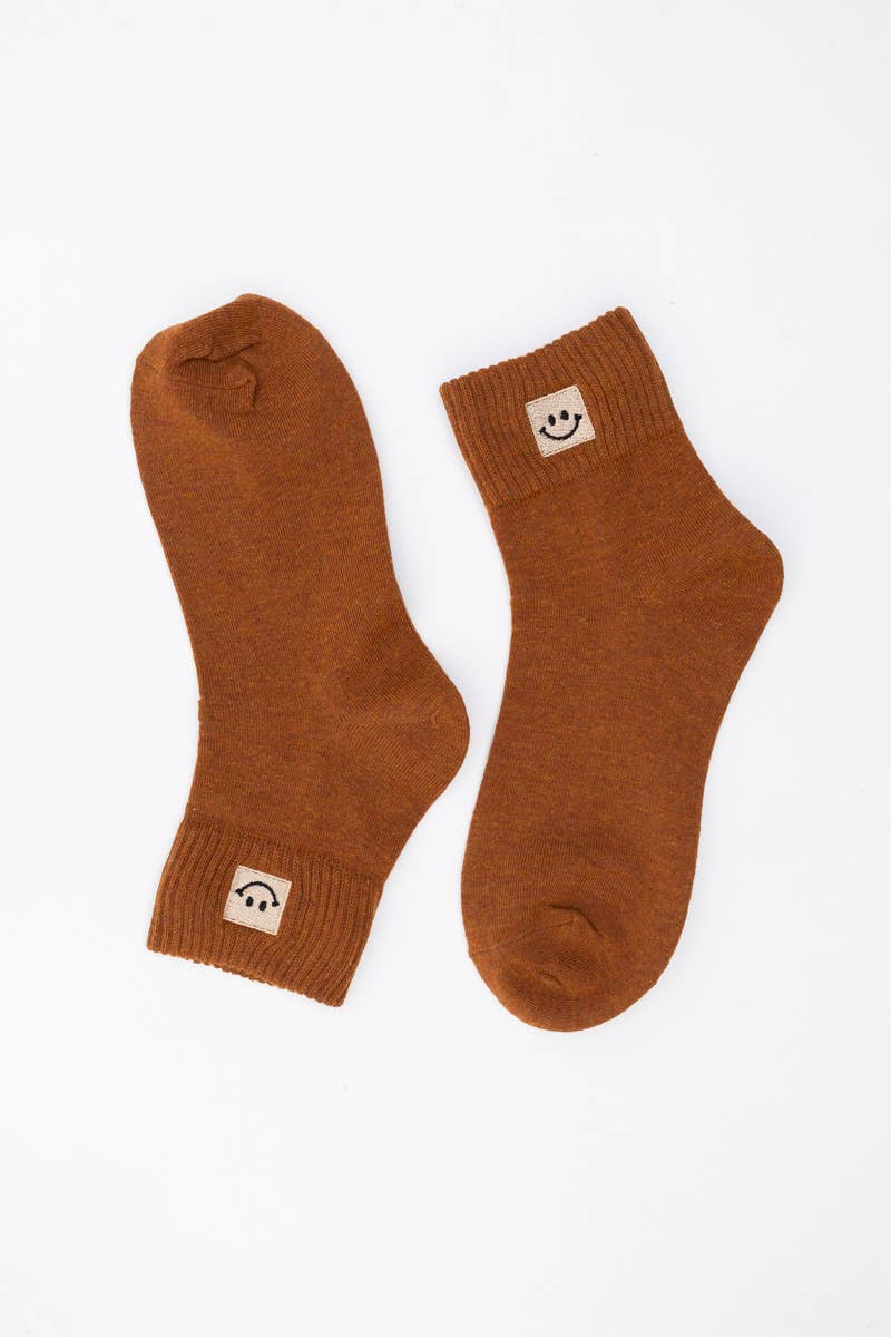 Leto Accessories - Wholesale Socks - Women's - Happy Feet Embroidered Socks 🙃 - Fun Vibes6
