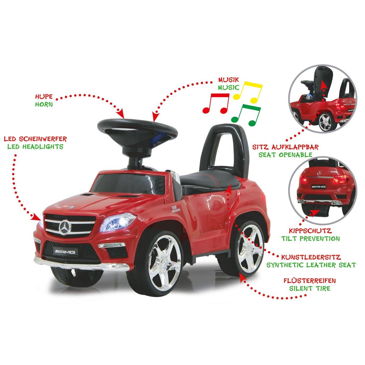 mhw24 - Wholesale Toy Car/Truck - Kids - Mercedes-AMG GL 63 red slide