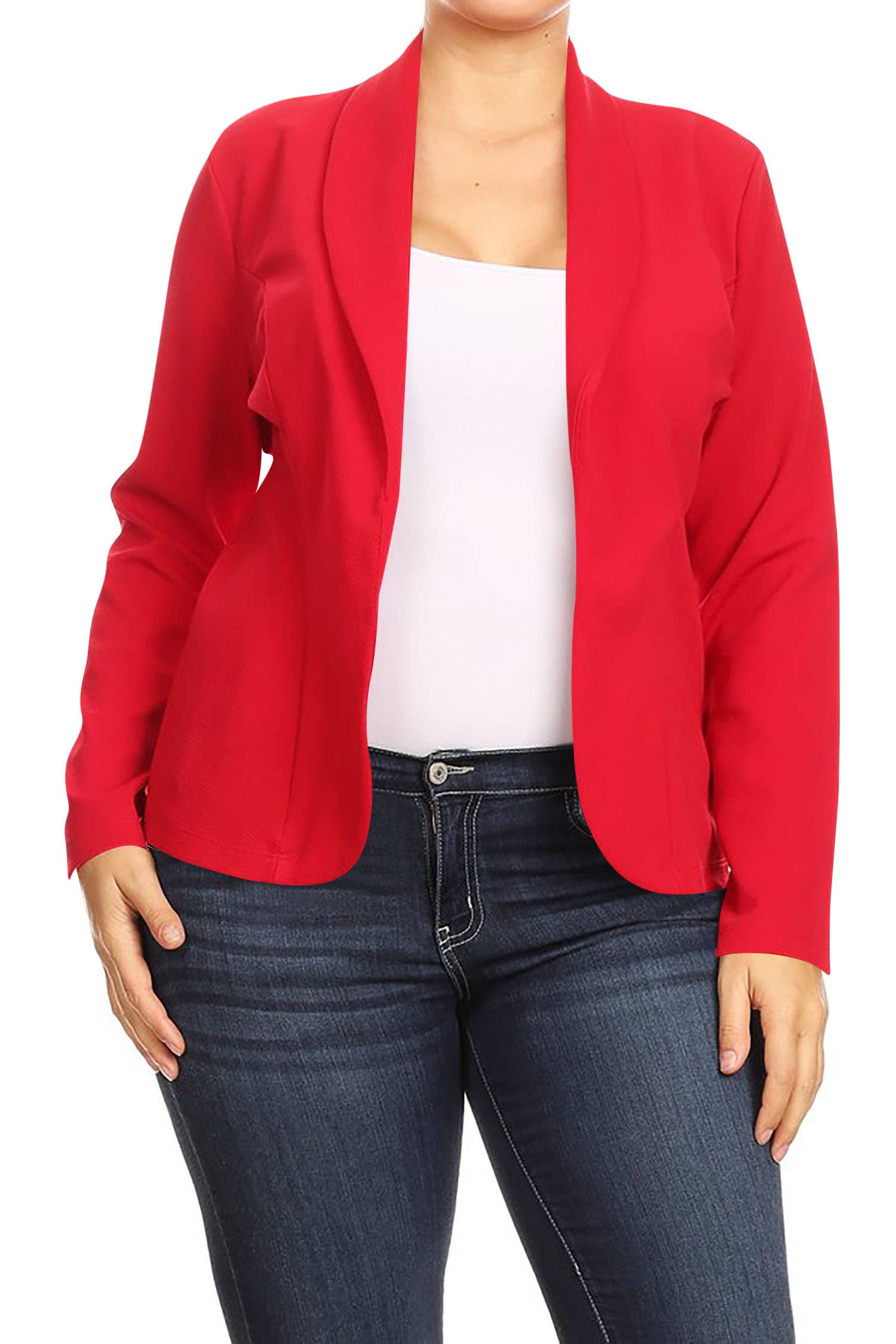 MOA COLLECTION - Wholesale Blazer - Women's - Plus Size Casual Open Front Office Work Wear Blazer Jacket60