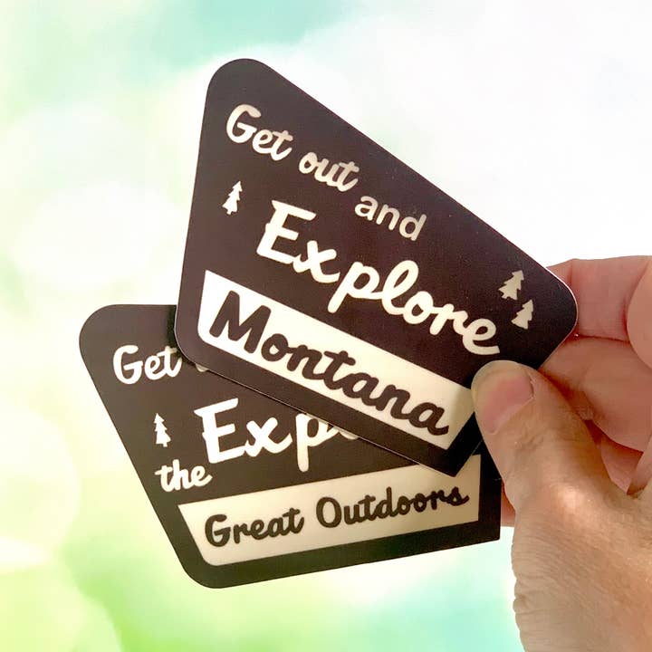 Get out and Explore Trailhead Sign inspired Vinyl Sticker for wholesale by Corvidae drawings & designs