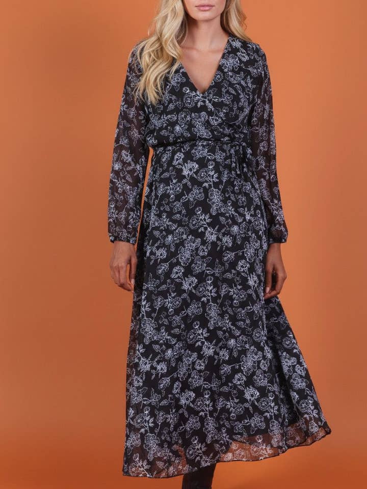 16403 Robes longues avec imprime pour la vente par Lilie Rose