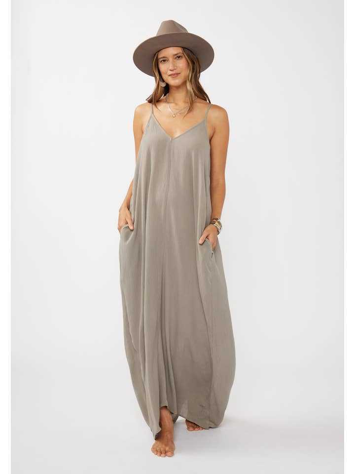 Lovestitch - Wholesale Dress - Women's - The Original V-Neck Cocoon Maxi Dress with Pockets11