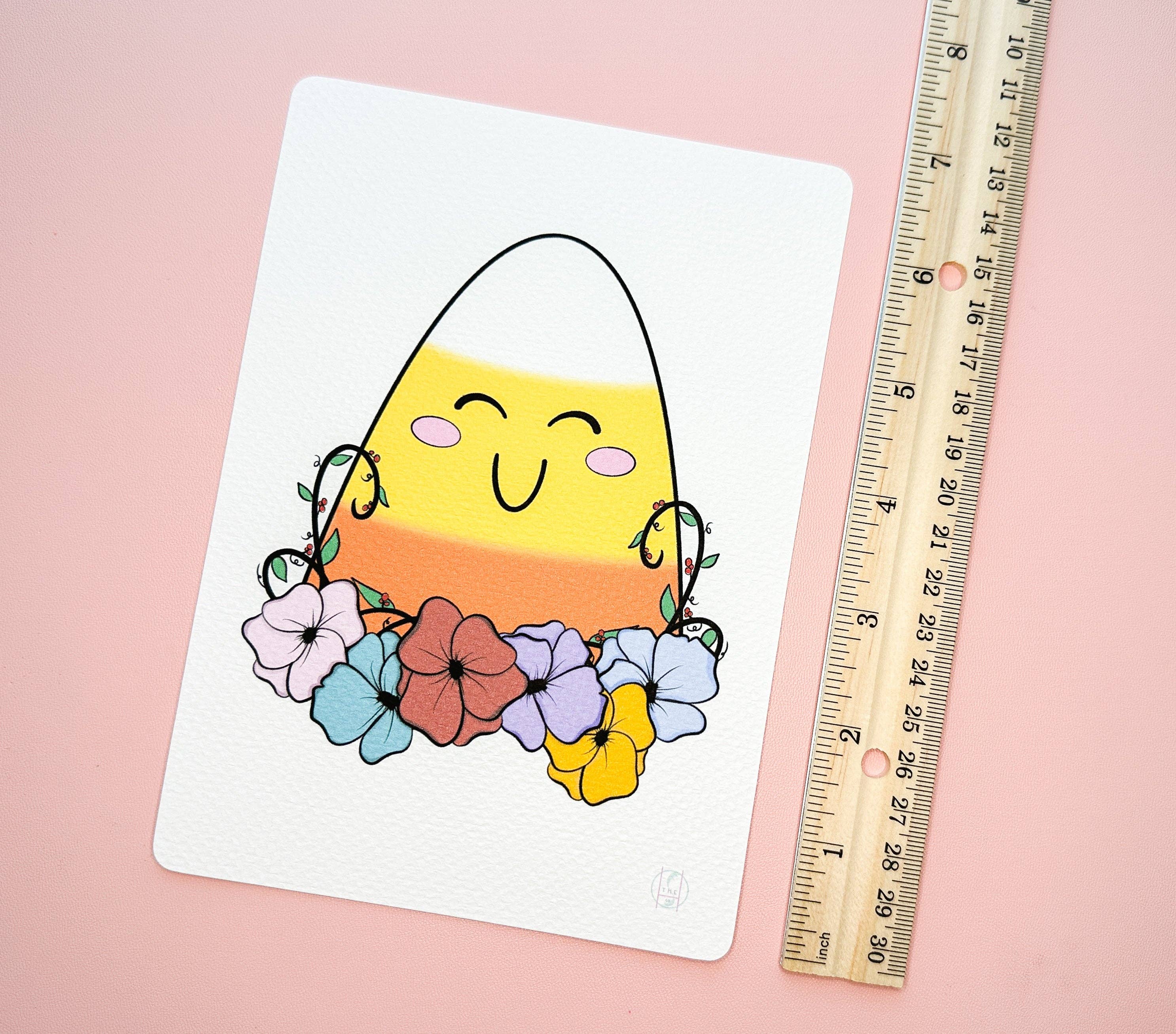 The Harpy Otter Co - Wholesale Art Print - Candy Corn Floral Art Print1