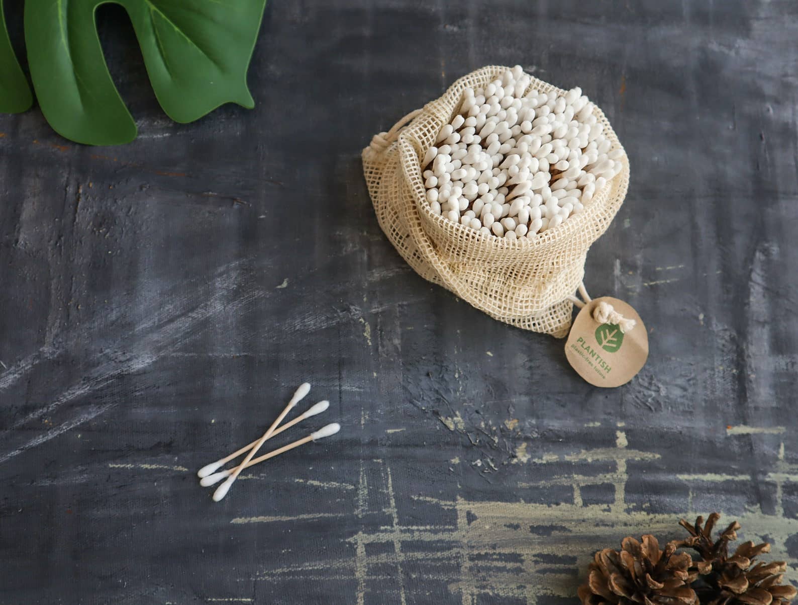 Plantish - Vente Sac à linge - Ensemble de 2 sacs en filet biologique3