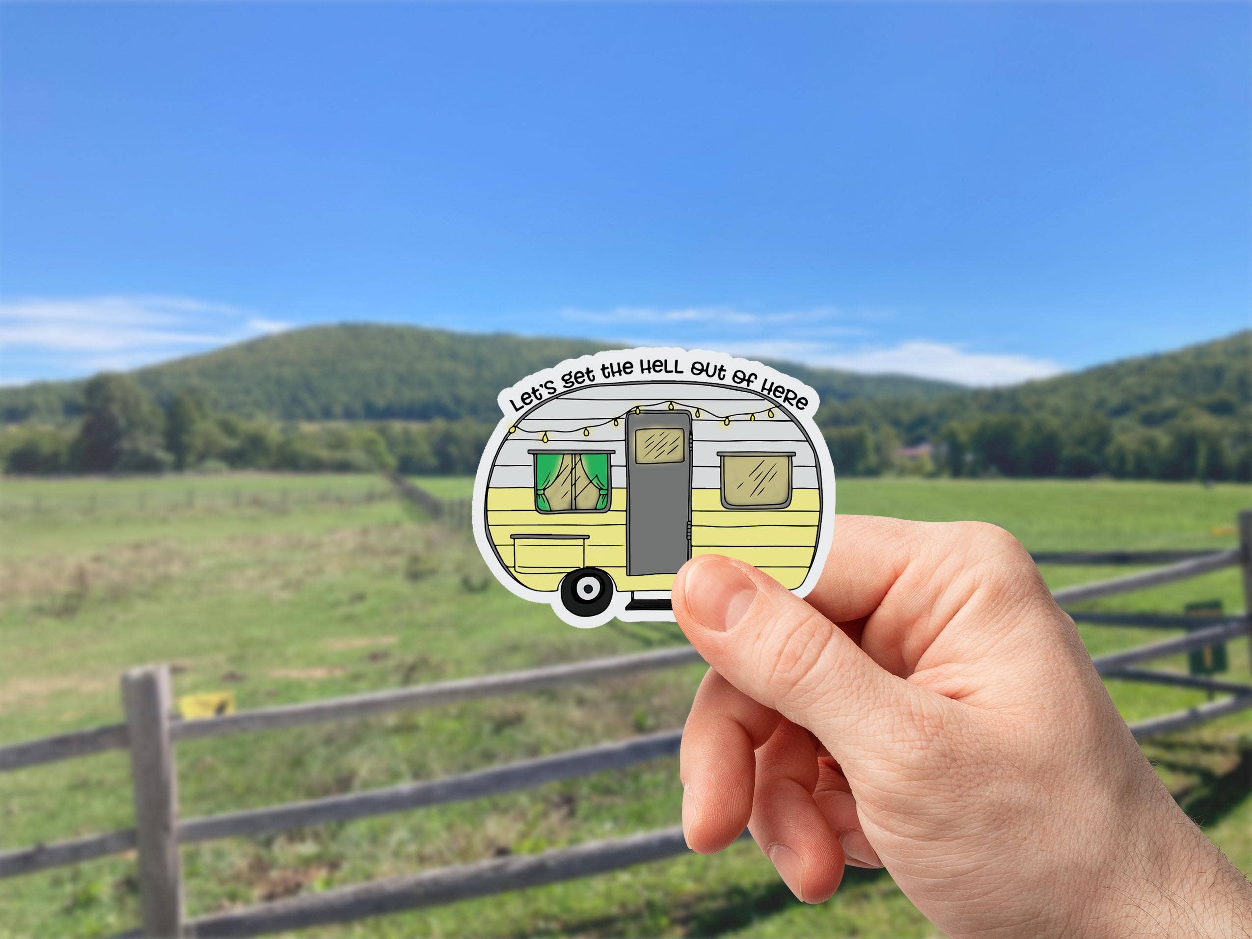 Greetings from Bergen Place - Wholesale Sticker - Let's Get the Hell Out of Here Sticker4