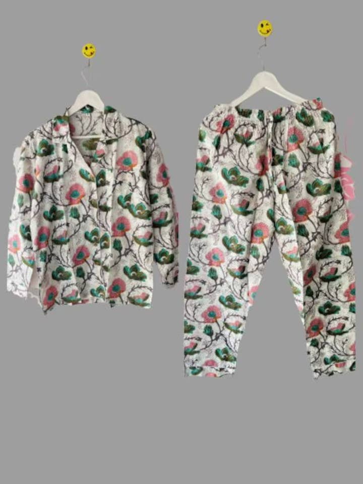 Beautiful Floral Printed Cotton PJ Set Women Night Wear Suit for wholesale by bhavnas boutique