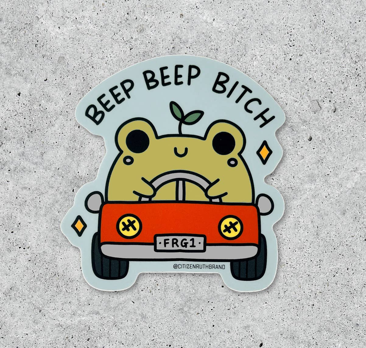 Citizen Ruth - Wholesale Sticker - Beep Beep Bitch Frog vinyl sticker
