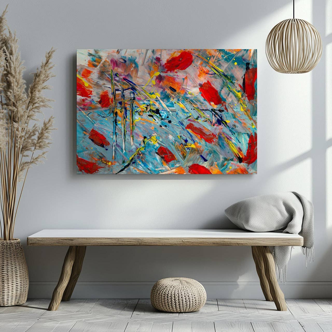 House Prints – wholesale Art print – Chaos in Vibrant Motion - Framed Canvas Wall Art Print2