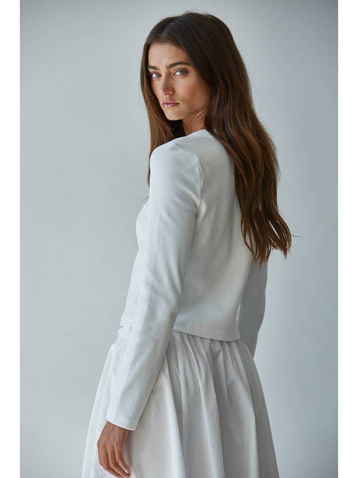 By Together - Wholesale Cardigan - Women's - L8829T | Knit Cotton Spandex Ribbed 3/4 Sleeve Cardigan9